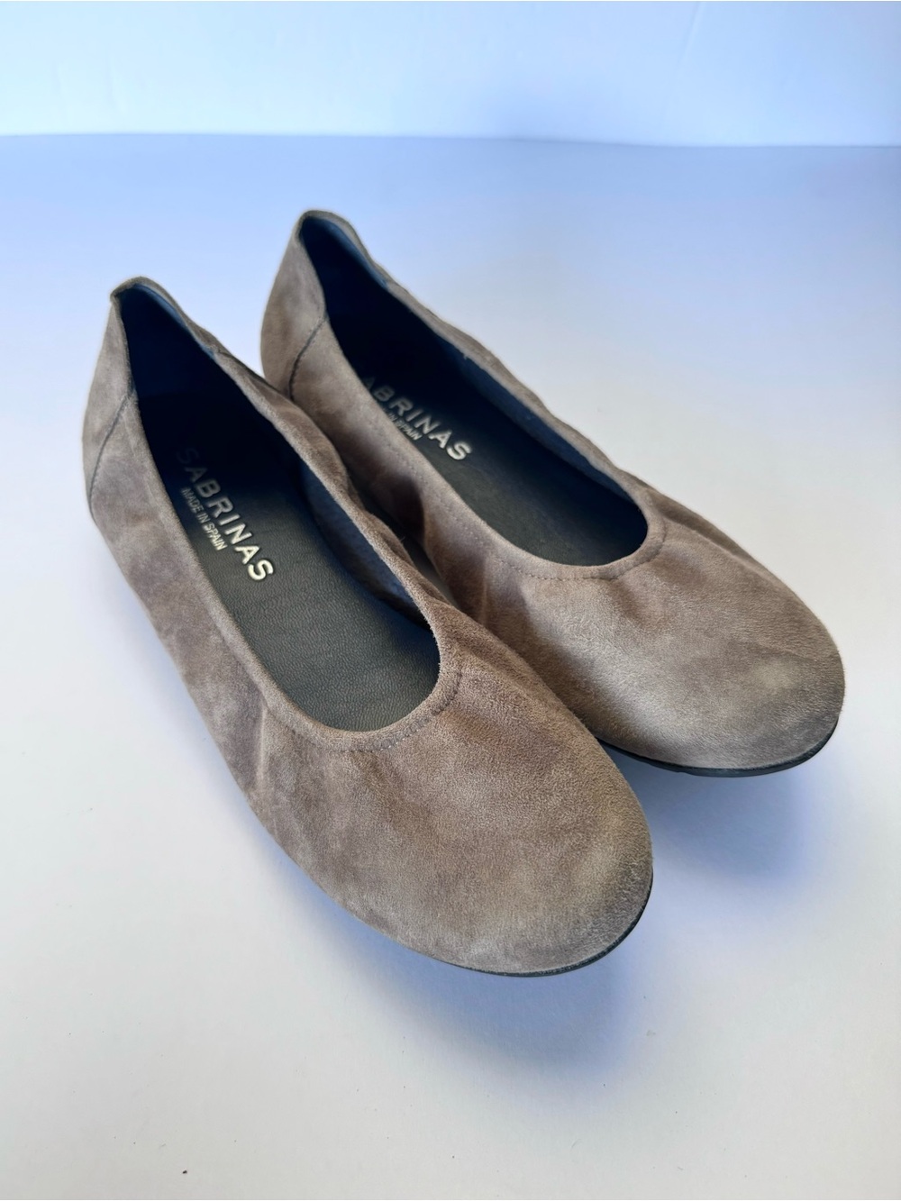 Sabrinas Spain Grey Suede Ballet Flat Shock Absorber EU 37 US 6.5